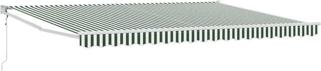 vidaXL Markise in Grün und Weiß mit modernem Streifendesign aus Polyester und Metall, B/T/H: 450 x 300 x 165 cm - Bild 1