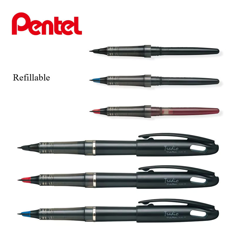 Pentel Tradio TRJ50 Füllfederhalter mit flexibler Feder für Skizzenzeichnungen in Blau oder Schwarz - Bild 4