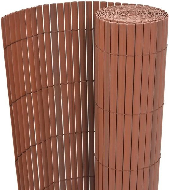 vidaXL Gartenzaun doppelseitig aus PVC in Braun, Höhe: 90 cm, Länge: 500 cm - Bild 1