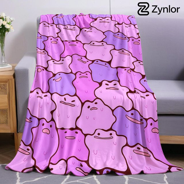 Ditto Friends Weihnachts-Fleece-Decke aus weicher Mikrofaser in Lila - Bild 1