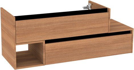 Fackelmann Waschbeckenunterschrank Vita in Oak und Schwarz, B/T/H: 128,5 x 50 x 46 cm - Bild 3
