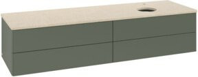 V&B Waschtischunterschrank Antao mit Beleuchtung, Farbe: Grau-Grün, B/T: 160 x 50 cm - Bild 1