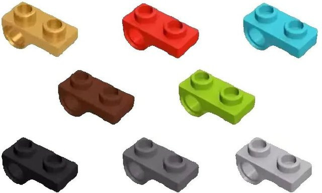 JIAJIALE Platte Spezielle 2x2 mit 1/2 Pin Loch Ziegel, Zubehör, 10-teiliges Set - Bild 1