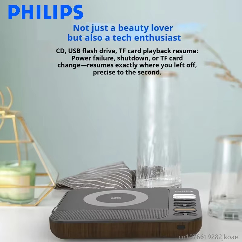 Philips EXP5608 CD-Lautsprecher mit Bluetooth in Schwarz und Braun - Bild 4