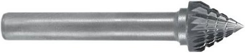Exact 72424 Frässtift Hartmetall Kegel in Silber, Länge: 60 mm, Schaftdurchmesser: 6 mm - Bild 1
