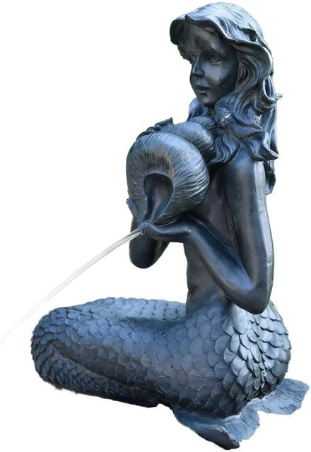 Heissner Teichfigur Meerjungfrau mit Amphore in Altbronze aus Polyresin, H x B x T: 54 x 26 x 39 cm - Bild 1