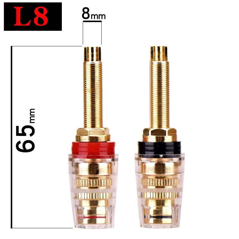 HIFIDIY LIVE Lautsprecher-Anschlussklemme Binding Post aus reinem Kupfer, vergoldete Bananenbuchse für HIFI-Verstärker, Farbe: Gold/Rot, M8 L8 - Bild 2