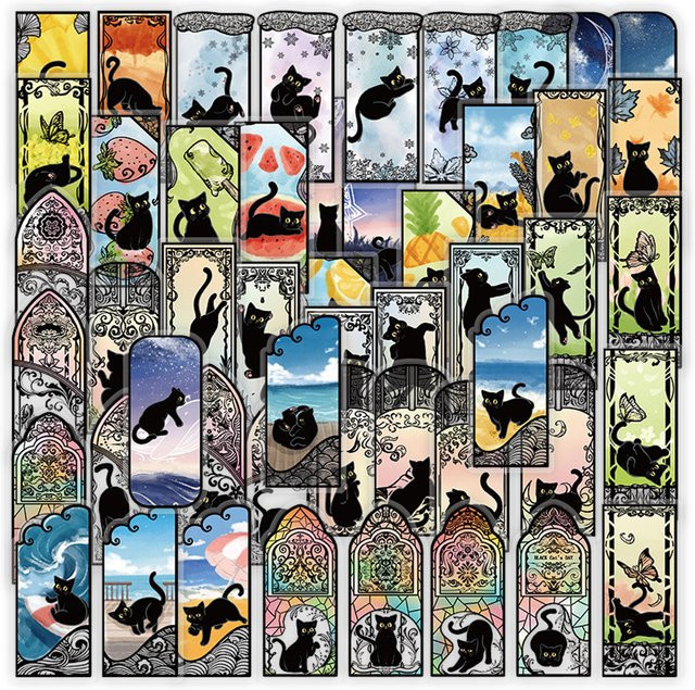 Charile Gothic Black Cat Aufkleber, transparent, wasserdicht - Bild 1