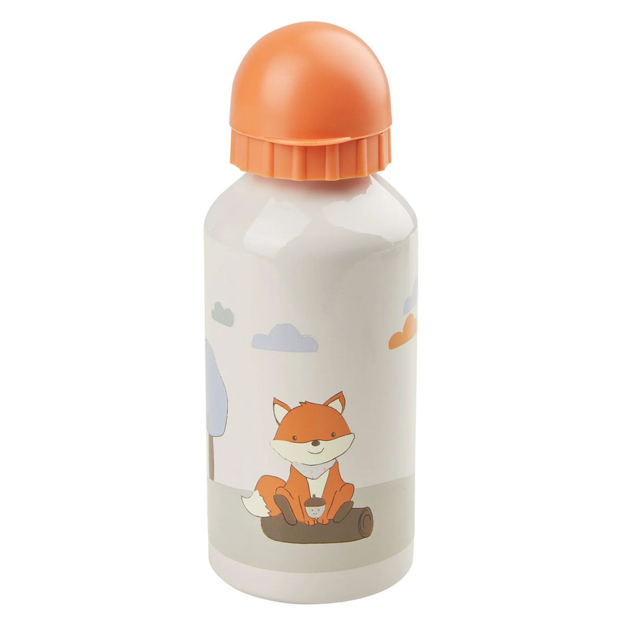 Sterntaler Trinkflasche Fuchs Filou aus Aluminium, 400 ml, BPA-frei, Grau-Beige-Orange - Bild 1