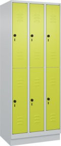 C+P Doppelstock-Spind Classic PLUS mit Sockel und 3 Abteilen in Viridingrün, H: 195 cm, B: 75 cm, T: 50 cm - Bild 1