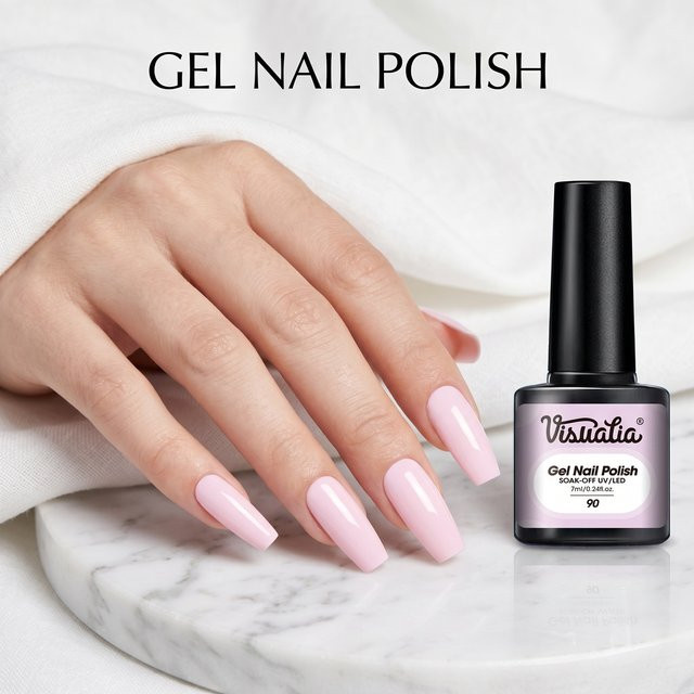 Visuatia Gel-Nagellack, hellrosa, glänzend - Bild 1