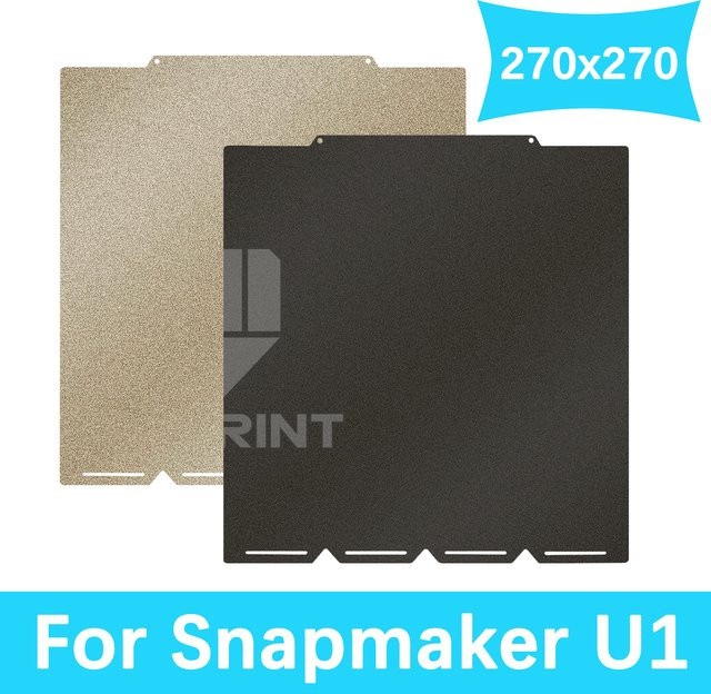 Snapmaker U1 Federstahlplatte mit strukturierter PEI-Beschichtung, doppelseitig mit PEO PET PEY Folie, B/H: 27 x 27 cm - Bild 1