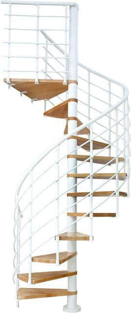 Dolle Spindeltreppe Oslo aus Buche in Weiss mit 12 Stufen, Durchmesser: 120 cm, Höhe: 299 cm - Bild 1