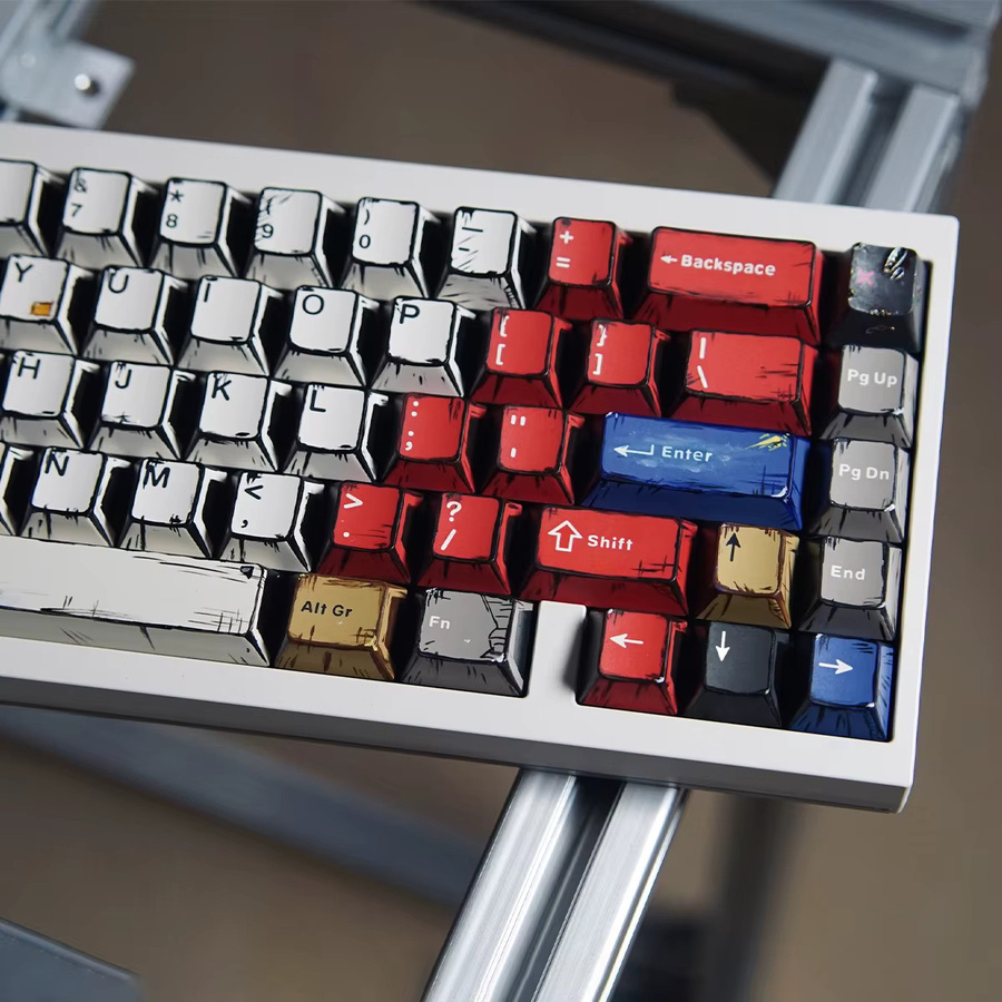 Venit Keys Comic Tastenkappen Set aus PBT mit 141 Tasten in Multicolour für mechanische Tastaturen mit Cherry MX Switches - Bild 2