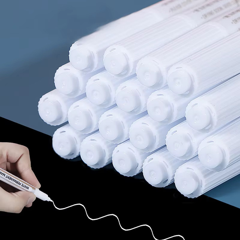 Permanenter weißer Gelstift mit 1,0 mm Spitze für Graffiti und DIY-Markierungen, wasserfeste ölige Markierung für Schule und Briefpapier - Bild 2