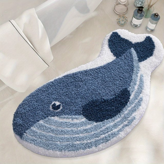 VIKAMA Wal-Teppich in Blau aus Polyester für Wohnzimmer, Schlafzimmer oder Badezimmer - Bild 1