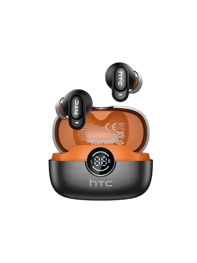 HTC NE79 Echtzeit-Übersetzungs-Ohrhörer mit Bluetooth, HiFi-Musik, HD-Anrufen und Geräuschunterdrückung, kabellose In-Ear-Ohrstöpsel mit LED-Anzeige und Mikrofon, Schwarz - Bild 7
