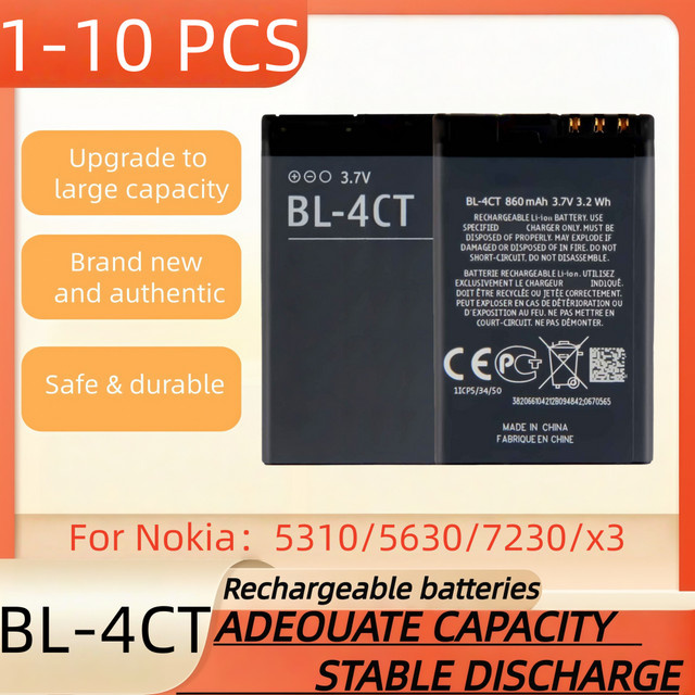 Nokia BL-4CT Wiederaufladbarer Handy-Akku, 3,7V, 860mAh, Schwarz - Bild 1
