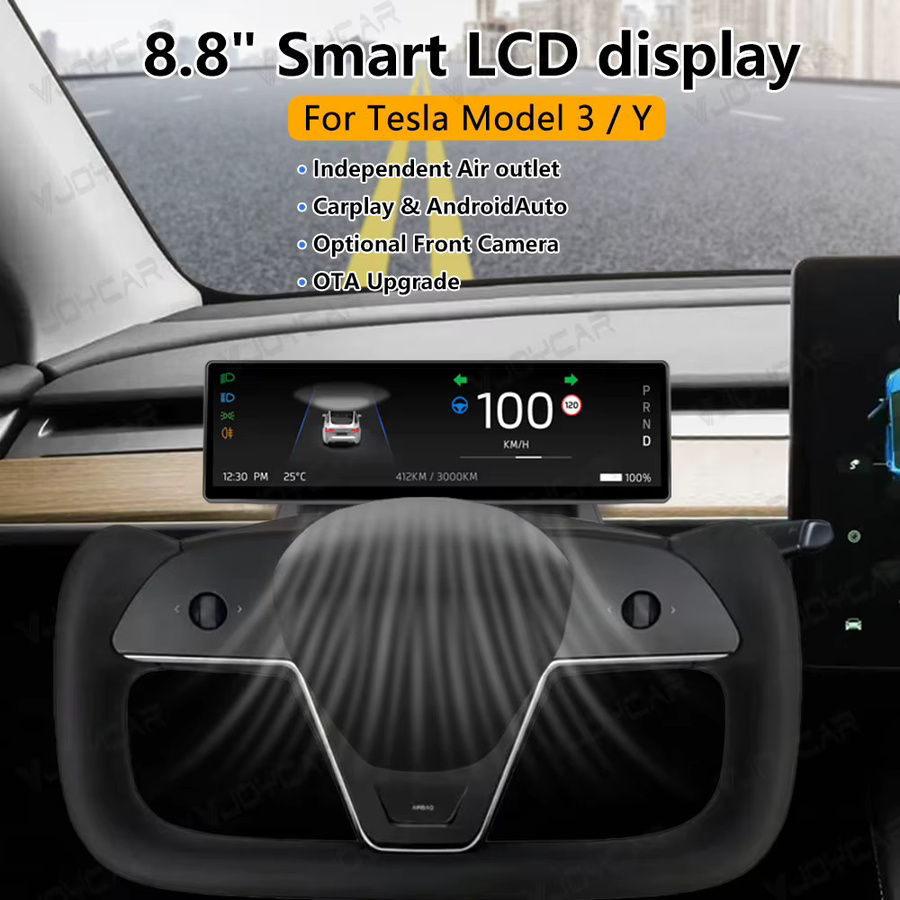 Vjoycar Smart Display für Tesla Model 3 mit 8,8 Zoll Touchscreen, unterstützt Carplay und Android Auto, Schwarz - Bild 3