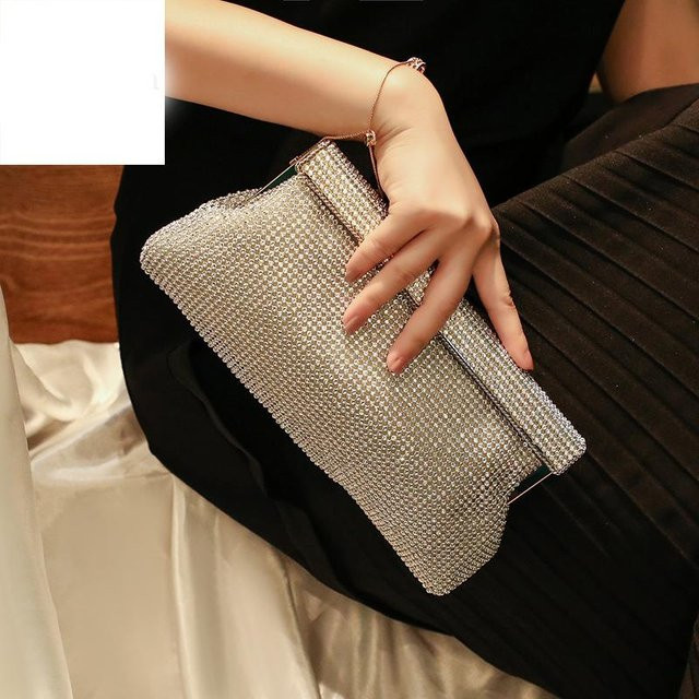 Schultertasche Damen, silber, mit Kette - Bild 1