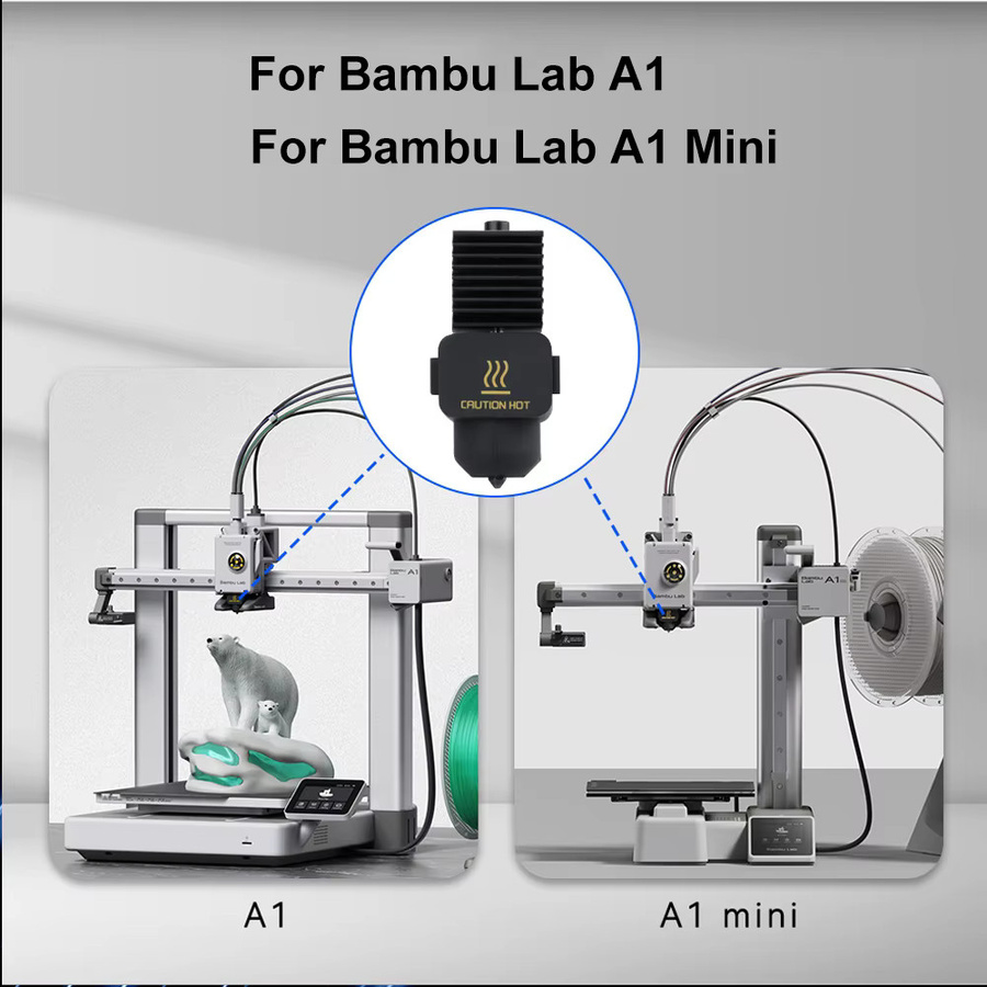 Bambulab Hotend-Kit für A1 und A1 Mini inklusive abnehmbarer Messing- und gehärteter Stahldüsen sowie Silikonhülle - Bild 5