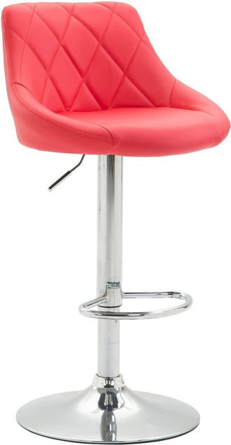 TPFLiving Barhocker Lazius mit Kunstleder in Rot und Metallgestell in Chromoptik - Bild 1
