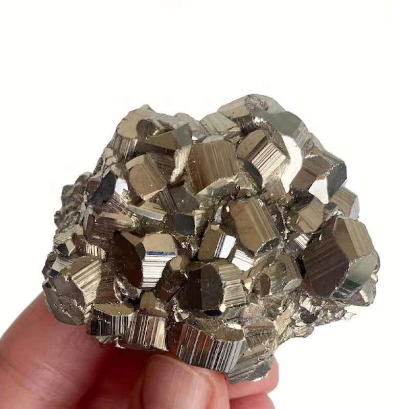 CrystalHola Natürlicher Pyrit Rohstein AAAA+ Goldfarben 20-200g - Bild 2