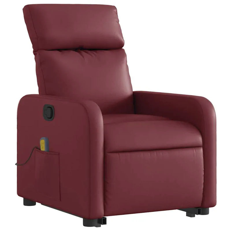 Vidaxl Relaxsessel Aufstehhilfe Massagesessel in Rot aus Kunstleder - Bild 4