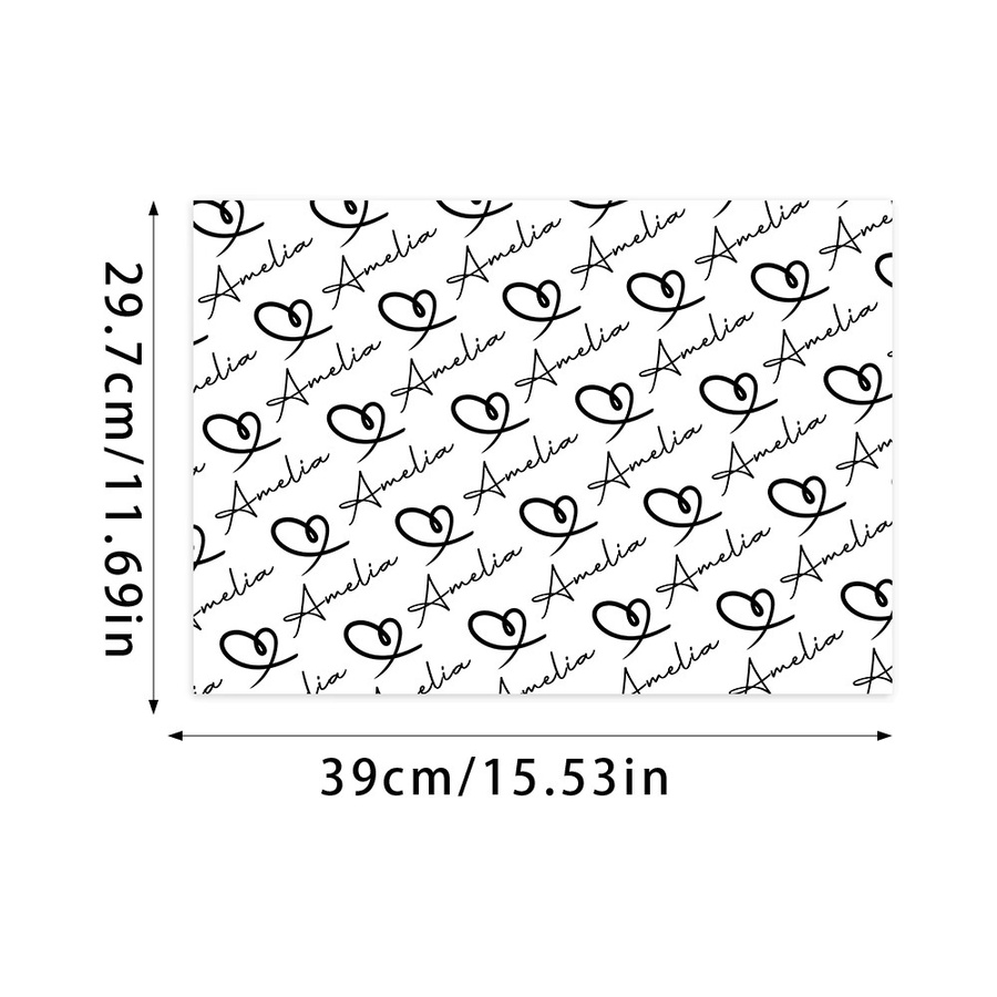 6 Stück personalisierbares Geschenkpapier Joy-enlife für Valentinstag und Hochzeiten mit Herzmuster in Rot und Weiß - Bild 5