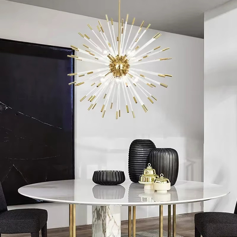 JIANKEXING Designer-Luxus-Kristall-LED-Pendelleuchte in Gold mit integrierter LED als kugelförmiger Kronleuchter für Kunst-Dekor-Beleuchtung - Bild 3