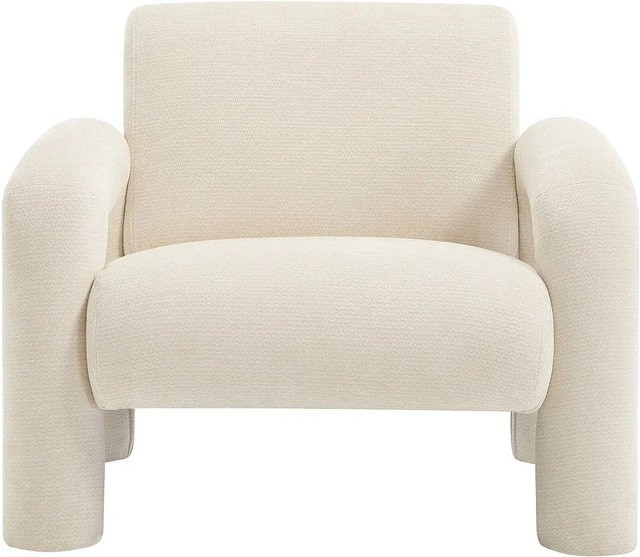 Vente-unique Sessel mit gerader Rückenlehne und Armlehnen in Beige - Bild 1