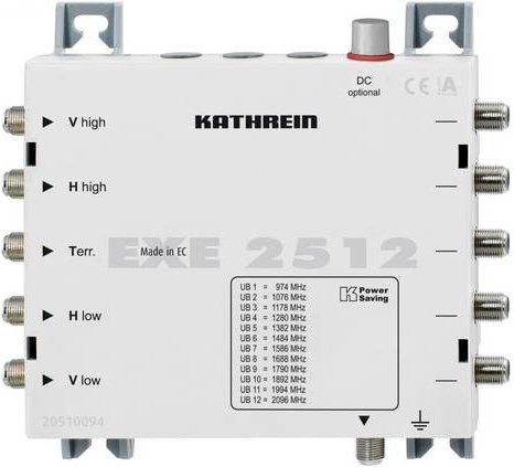 Kathrein EXE 2512 SAT Multischalter Kaskade Unicable in Weiß mit 5 Eingängen (4 SAT/1 terrestrisch) für 12 Teilnehmer - Bild 1