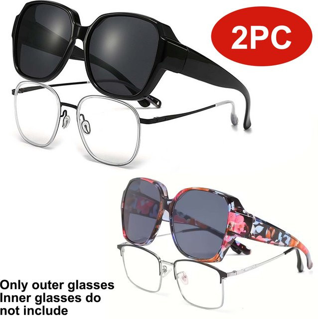 VOPHA T01 Überbrille-Sonnenbrille, Wrap-Around, Vollrand, Schwarz, Unisex - Bild 1