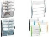 helit Wand-Prospekthalter DIN A3 quer mit 4 Fächern in Silber und Transparent - Bild 1