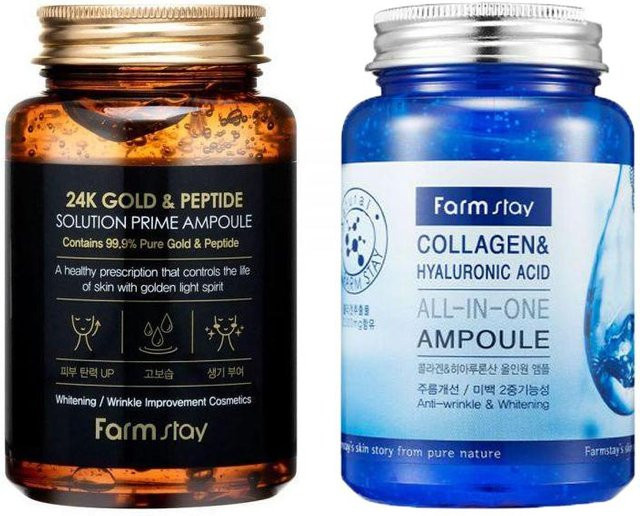 Farm Stay Ampullen-Set Serum, 250 ml, Hyaluronsäure, Kollagen, Niacinamid, Peptide - Bild 1