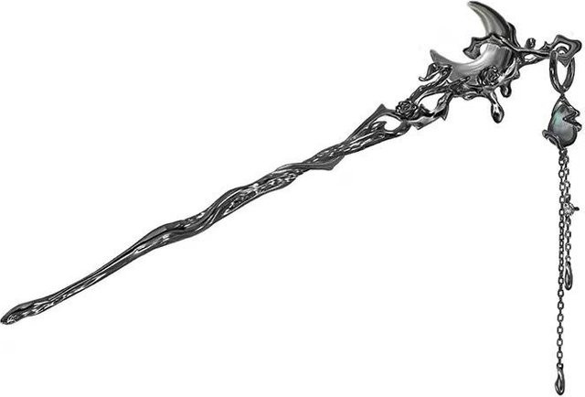 Haarstab Mondstein Quaste, Metall, Damen, Mädchen - Bild 1