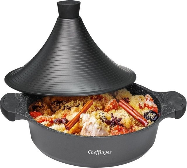 Cheffinger Dampfgarer aus Aluguss mit Antihaftbeschichtung in Schwarz, Durchmesser: 28 cm - Bild 1