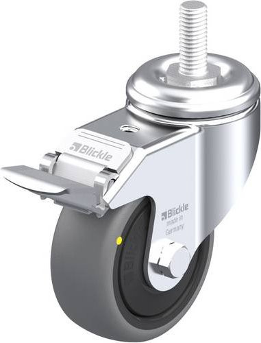Blickle Lenkrolle LKRA-TPA 80KF-FI-ELS-GS12 mit Feststeller, Rad-Durchmesser: 80 mm, Tragfähigkeit: 65 kg, Farbe: Grau/Schwarz/Silber - Bild 1