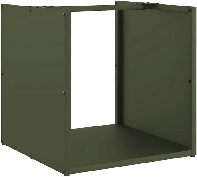 vidaXL Brennholzregal aus kaltgewalztem Stahl in Olivgrün, B/T/H: 40 x 40 x 40 cm - Bild 1