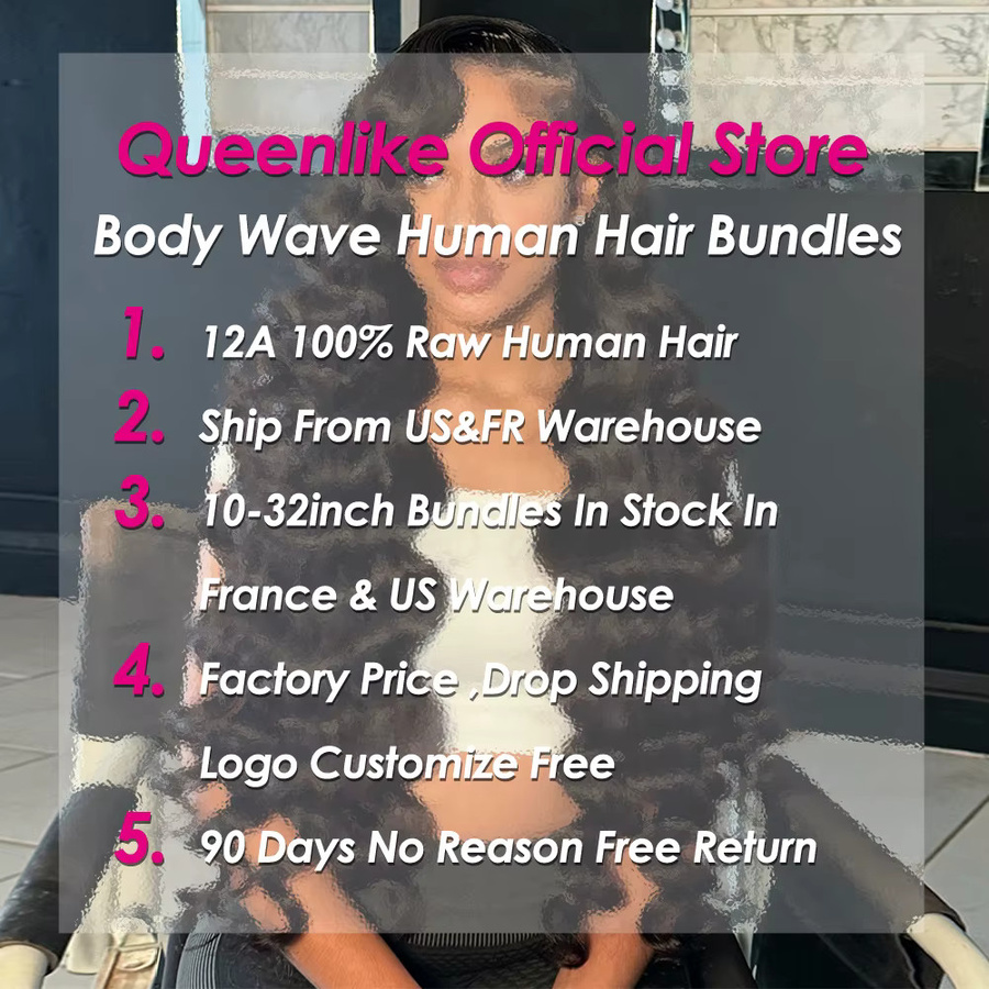 Queenlike Haar Extensions, 24 Zoll, Brasilianisches Rohhaar, Unisex - Bild 6