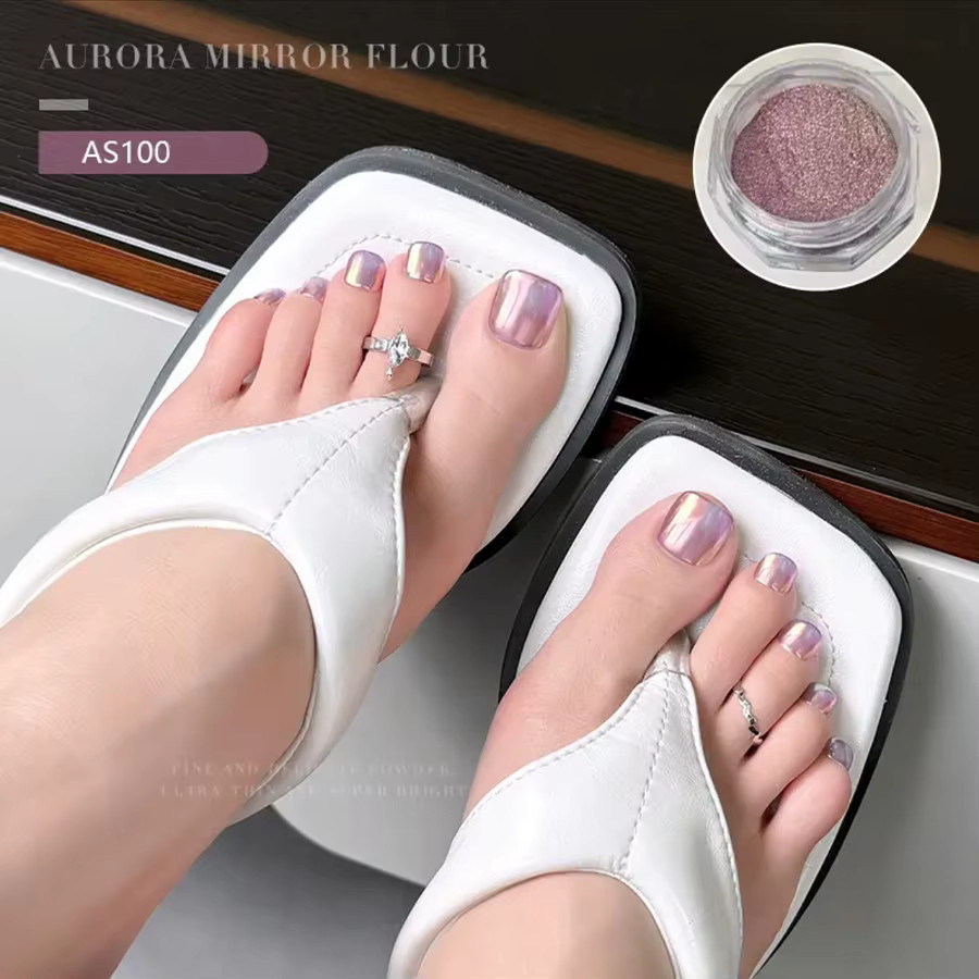 Nagelpulver mit Aurora-Farbverlauf, Metallic, AS500 - Bild 3