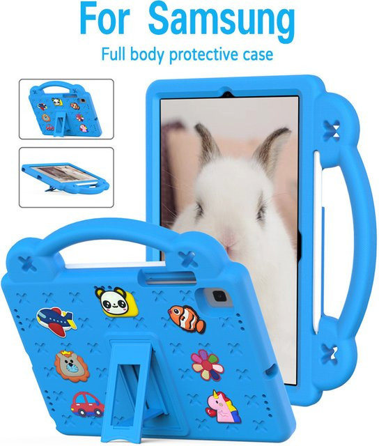 Kindersichere EVA Tablet Hülle für Samsung Galaxy Tab A7 Lite, A8, A11 Plus, S6, S5E, S7, S8, S9 FE, S10 FE, S7 FE, S7 Plus, T307, T510, T515 in Blau - Bild 1