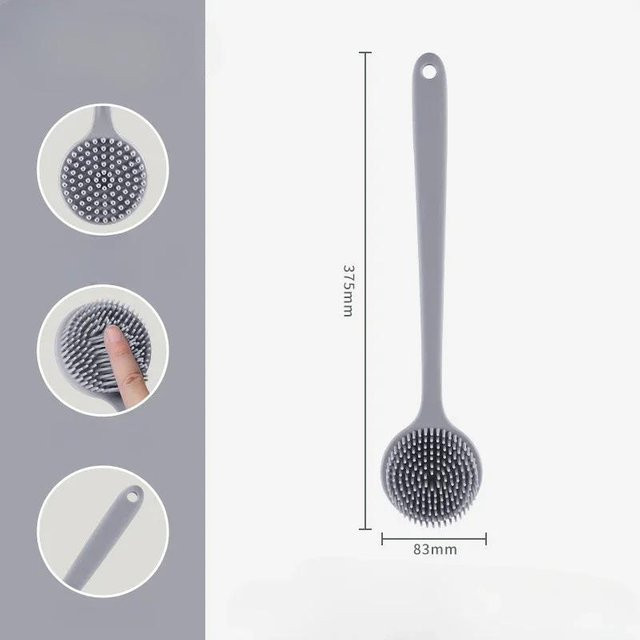 Doppelseitiger Rückenschrubber aus Silikon mit langem Griff, Unisex - Bild 1