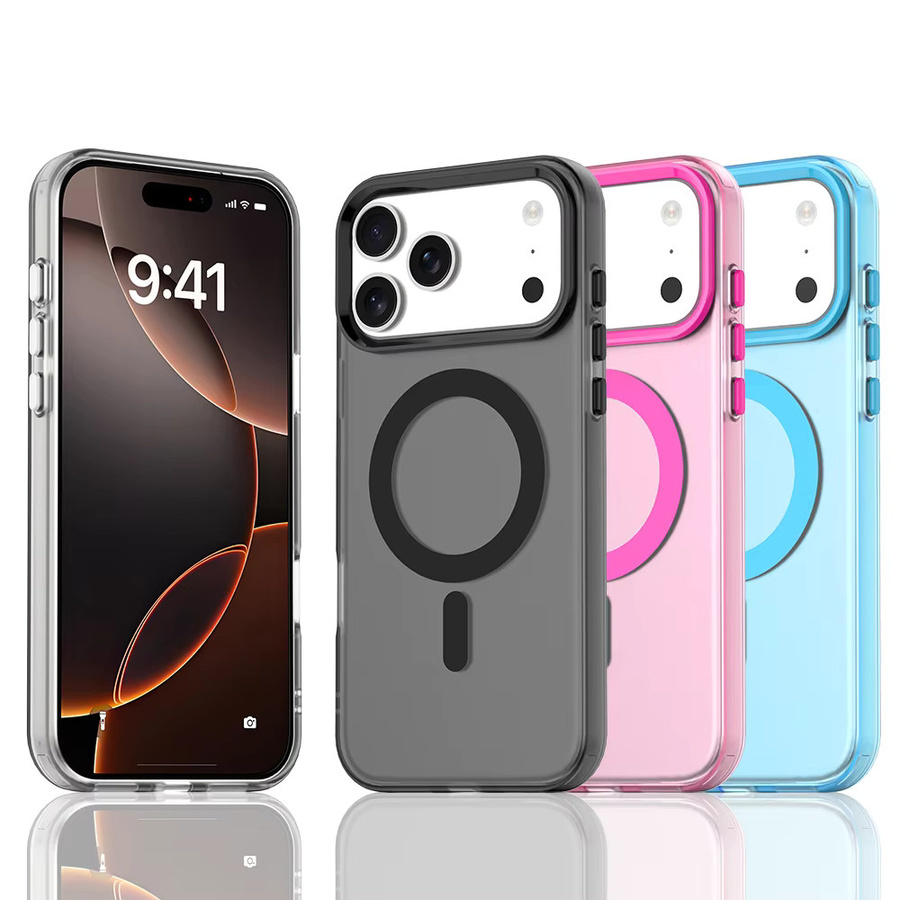 MagSafe Frosted Clear Handyhülle für Apple iPhone 11 bis 17 Pro Max Plus Slim Schutzhülle Transparent und Green - Bild 2
