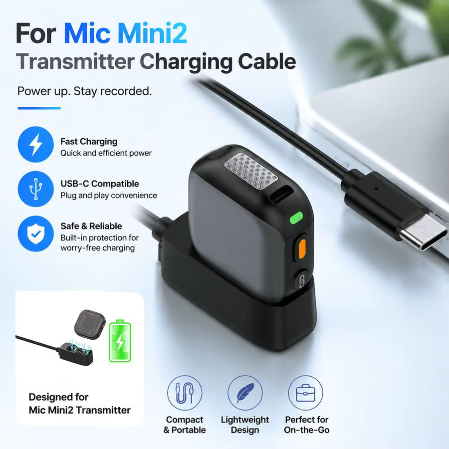 DJI Magnetische Ladestation für Mic Mini 2 und Mic 3 Sender in Schwarz mit Ladekabel Adapter Zubehör - Bild 4