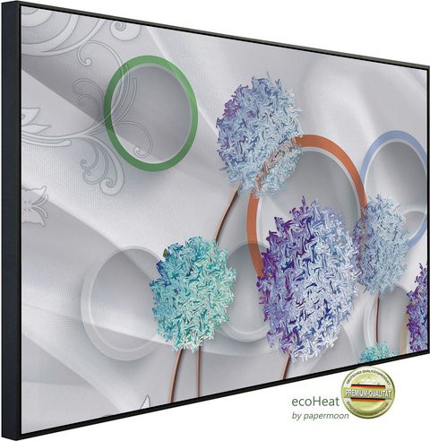 papermoon EcoHeat Infrarotheizung mit Blumen- und Ringmuster in Bunt und Matt-Effekt mit App-Steuerung und Überhitzungsschutz - Bild 1