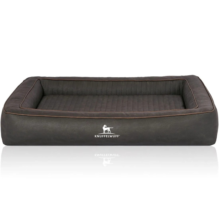 Knuffelwuff Hundebett Montego Orthopädisch aus Kunstleder und Microfaser, Schwarz, B: 120 cm, T: 100 cm - Bild 2