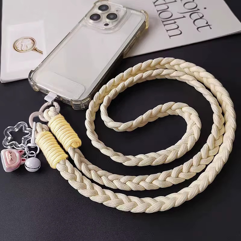 DOLANBIA Handy Lanyard Crossbody Kette mit Cartoon Anhänger in Beige - Bild 2