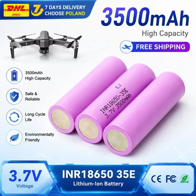 A-Level INR18650 35E Akku 3,7V 3500mAh Wiederaufladbarer Lithium-Akku in Lila - Bild 1