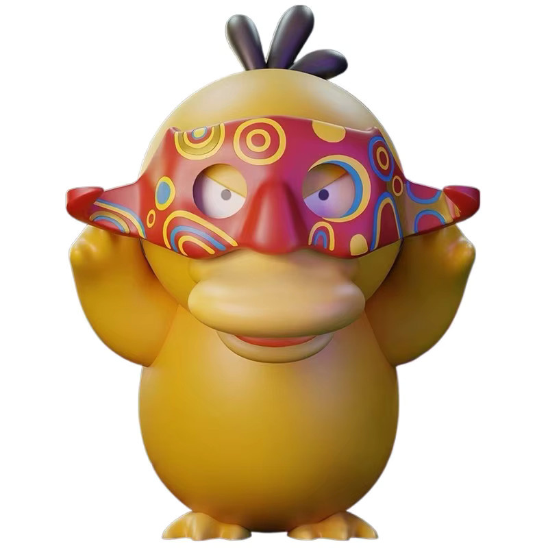 TAKARA TOMY Psyduck Anime Figur mit Magnetischer Maske in Gelb als Desktop Ornament und Sammlerstück - Bild 2